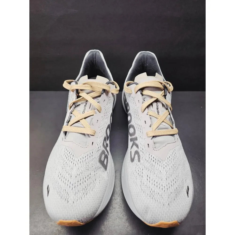 Brooks Men's Light Gray and Cream Running Sneakers